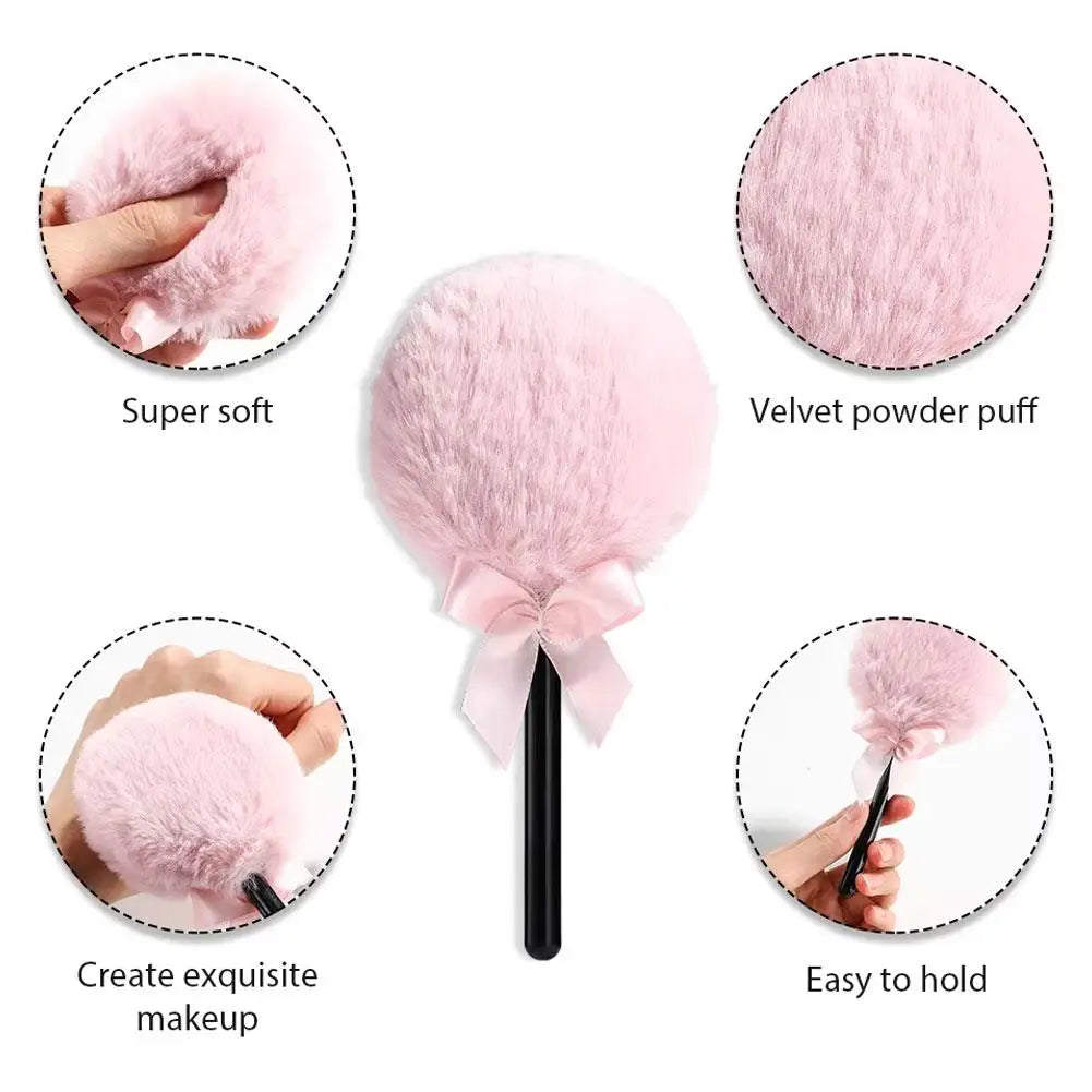 Marshmallow Powder Puff Fairy Lollipop Dry Powder Puff Plush Portable Korean Style Women Makeup Tools Beauty Accessories