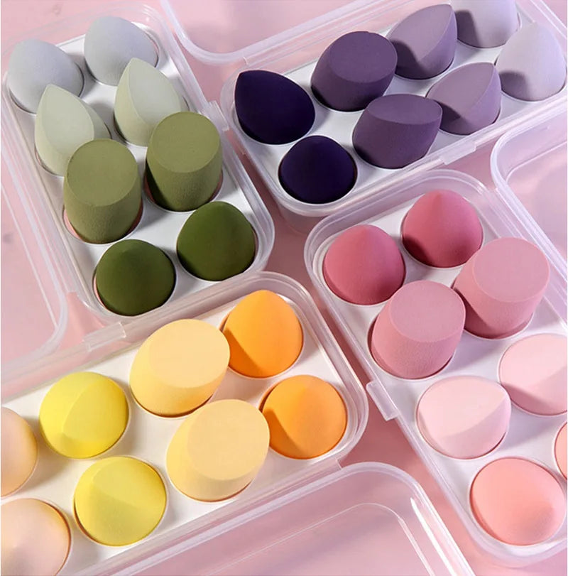 Beauty egg set 8 pieces 4 pieces hydrophilic non-latex water drop jelly puff dual-purpose makeup egg makeup sponge