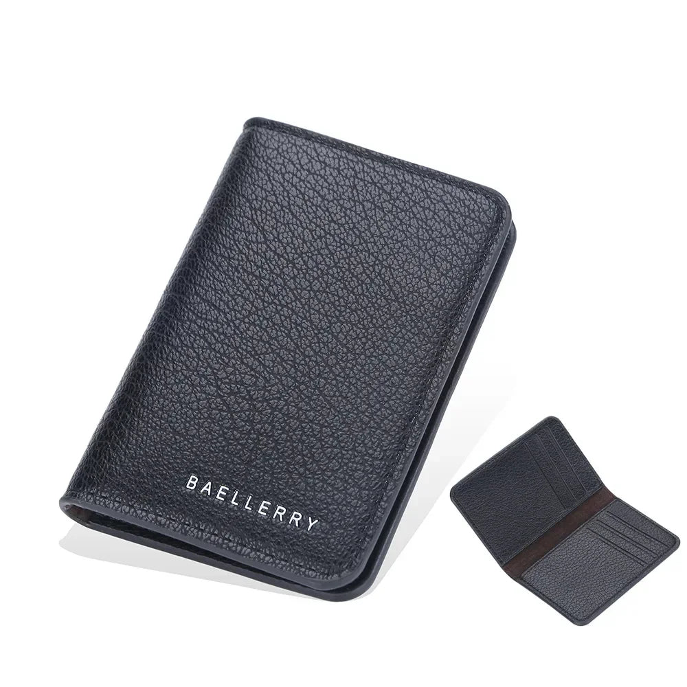 Men's Leather Card Wallet Minimalist Small Thin Purse Soft Slim Mini Credit Card Bank ID Card Holder Wallet for Men
