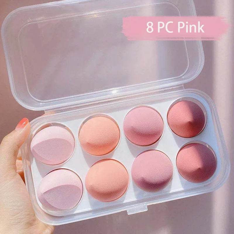 Beauty egg set 8 pieces 4 pieces hydrophilic non-latex water drop jelly puff dual-purpose makeup egg makeup sponge
