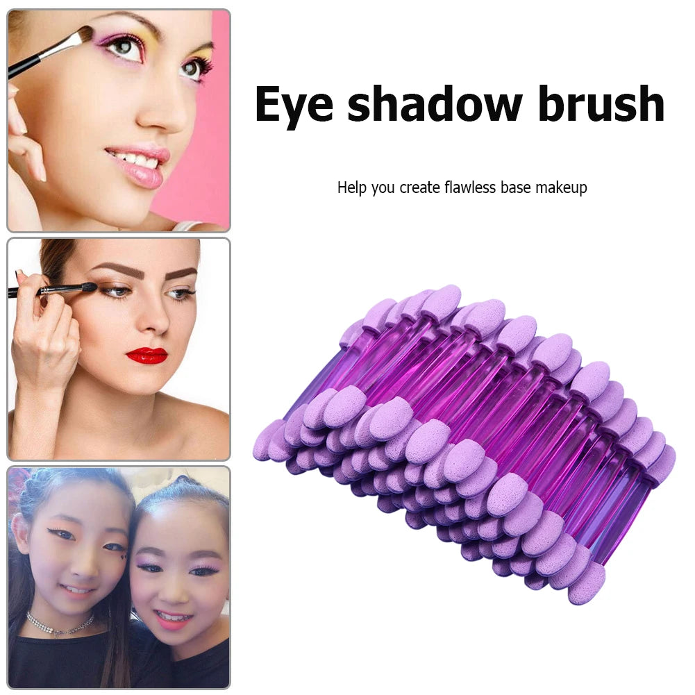 50pcs Eyeshadow Brushes Double Sided Sponge Women Make Up Cosmetic Applicator