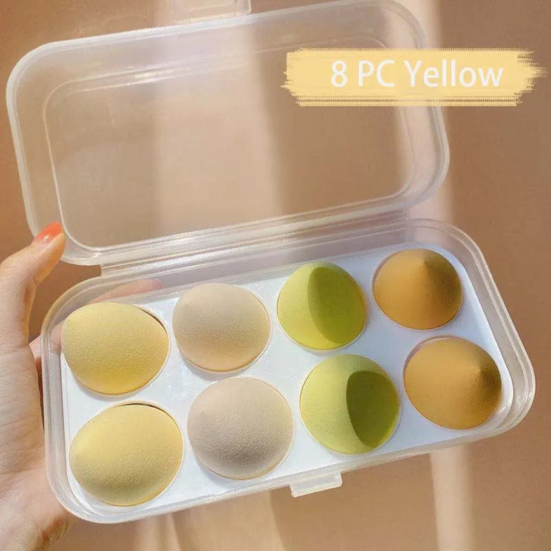 Beauty egg set 8 pieces 4 pieces hydrophilic non-latex water drop jelly puff dual-purpose makeup egg makeup sponge