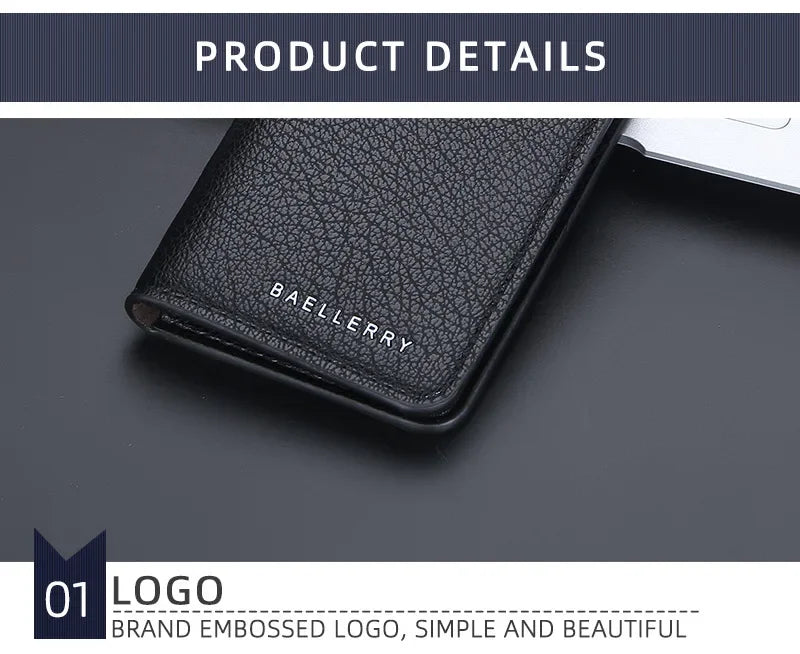 Men's Leather Card Wallet Minimalist Small Thin Purse Soft Slim Mini Credit Card Bank ID Card Holder Wallet for Men