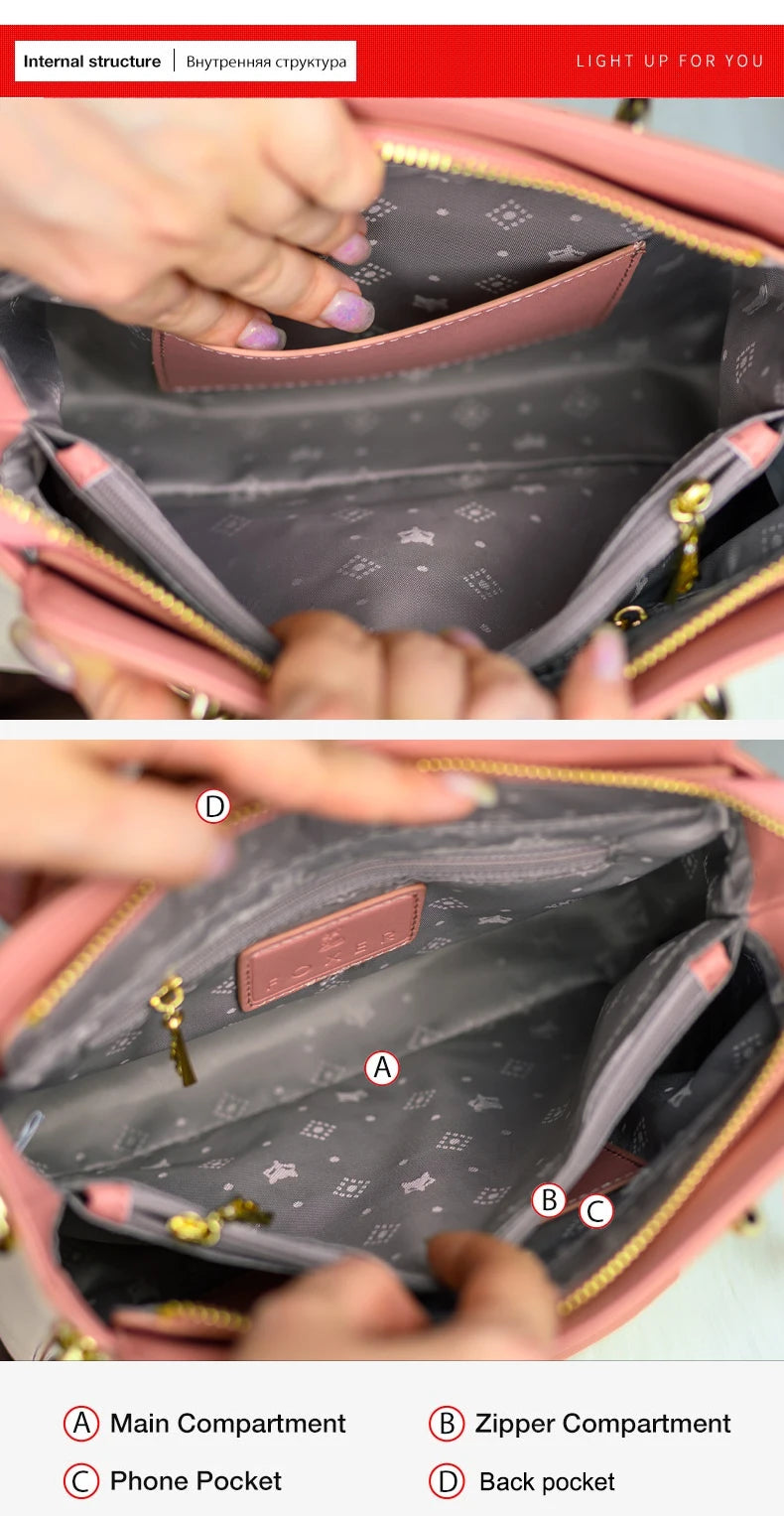 Women Split Leather Shoulder Bag