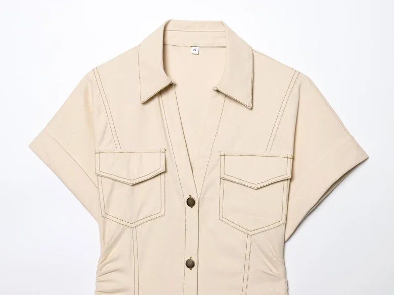 ETJ 2025 Summer Elegant Denim Midi Dress