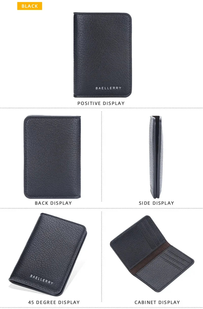 Men's Leather Card Wallet Minimalist Small Thin Purse Soft Slim Mini Credit Card Bank ID Card Holder Wallet for Men